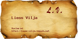 Liess Vilja névjegykártya